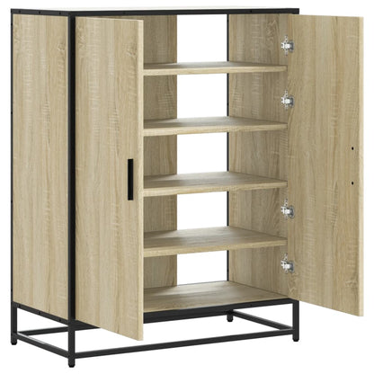 Shoe Cabinet Sonoma Oak 75x38x97.5 cm Engineered Wood and Metal