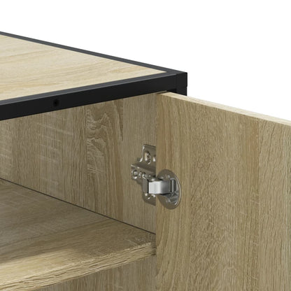 Shoe Cabinet Sonoma Oak 75x38x97.5 cm Engineered Wood and Metal