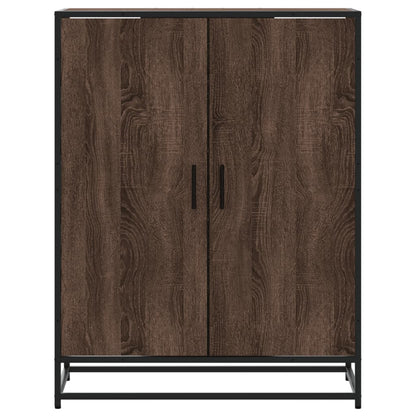 Shoe Cabinet Brown Oak 75x38x97.5 cm Engineered Wood and Metal