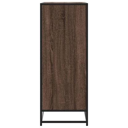 Shoe Cabinet Brown Oak 75x38x97.5 cm Engineered Wood and Metal