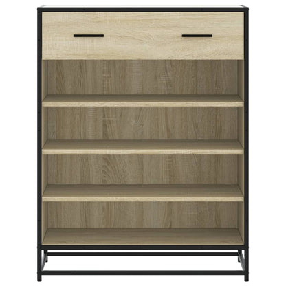 Shoe Cabinet Sonoma Oak 75x38x97.5 cm Engineered Wood and Metal