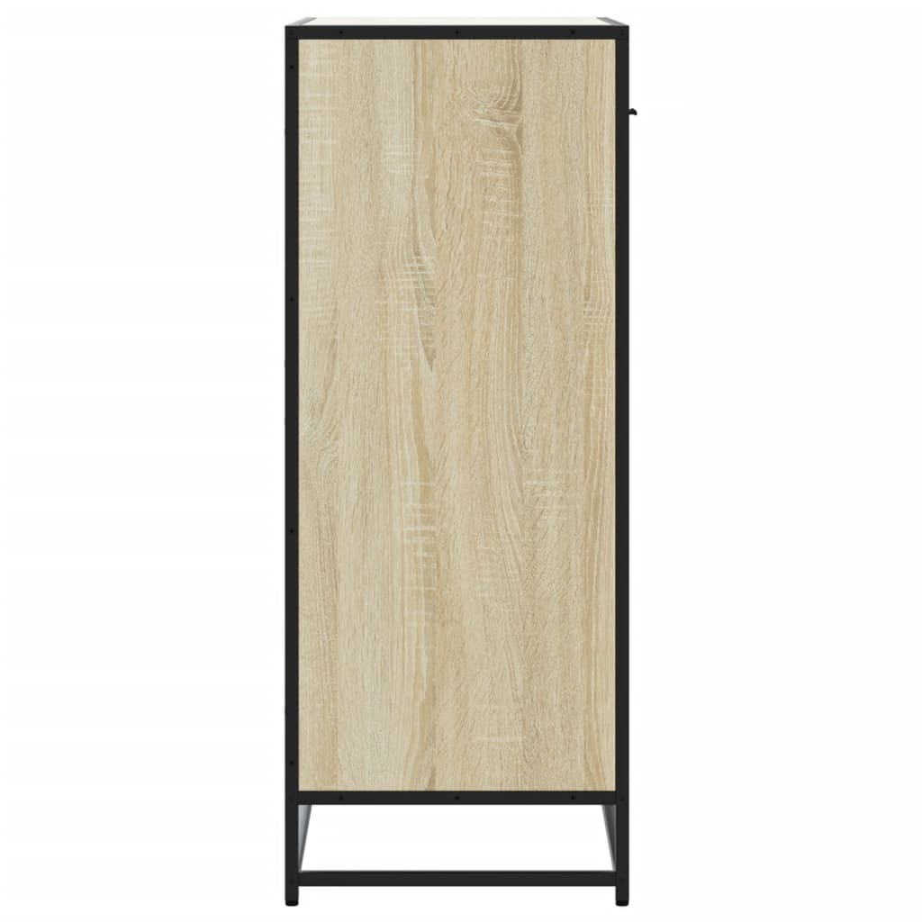 Shoe Cabinet Sonoma Oak 75x38x97.5 cm Engineered Wood and Metal