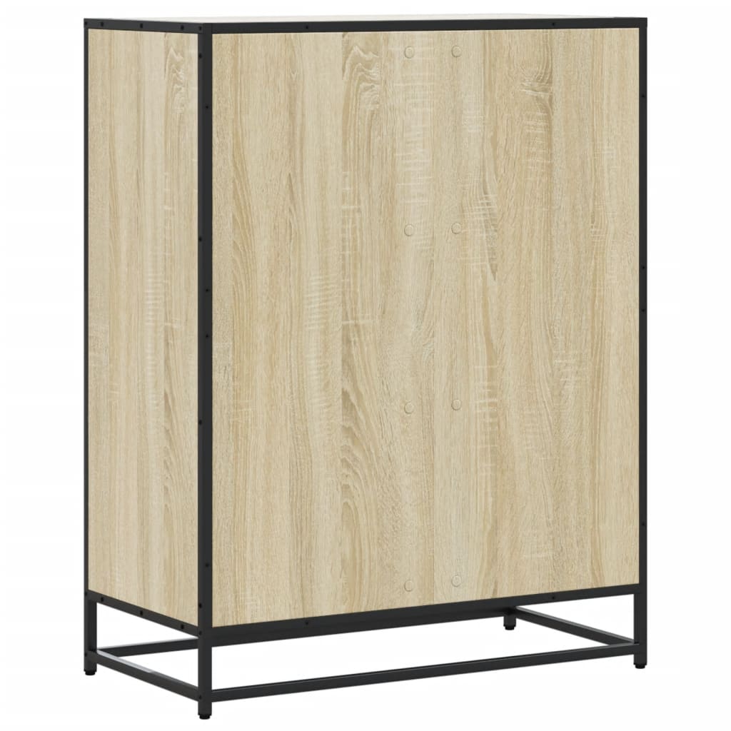 Shoe Cabinet Sonoma Oak 75x38x97.5 cm Engineered Wood and Metal