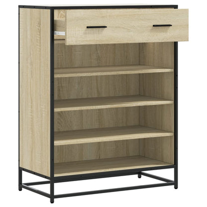 Shoe Cabinet Sonoma Oak 75x38x97.5 cm Engineered Wood and Metal