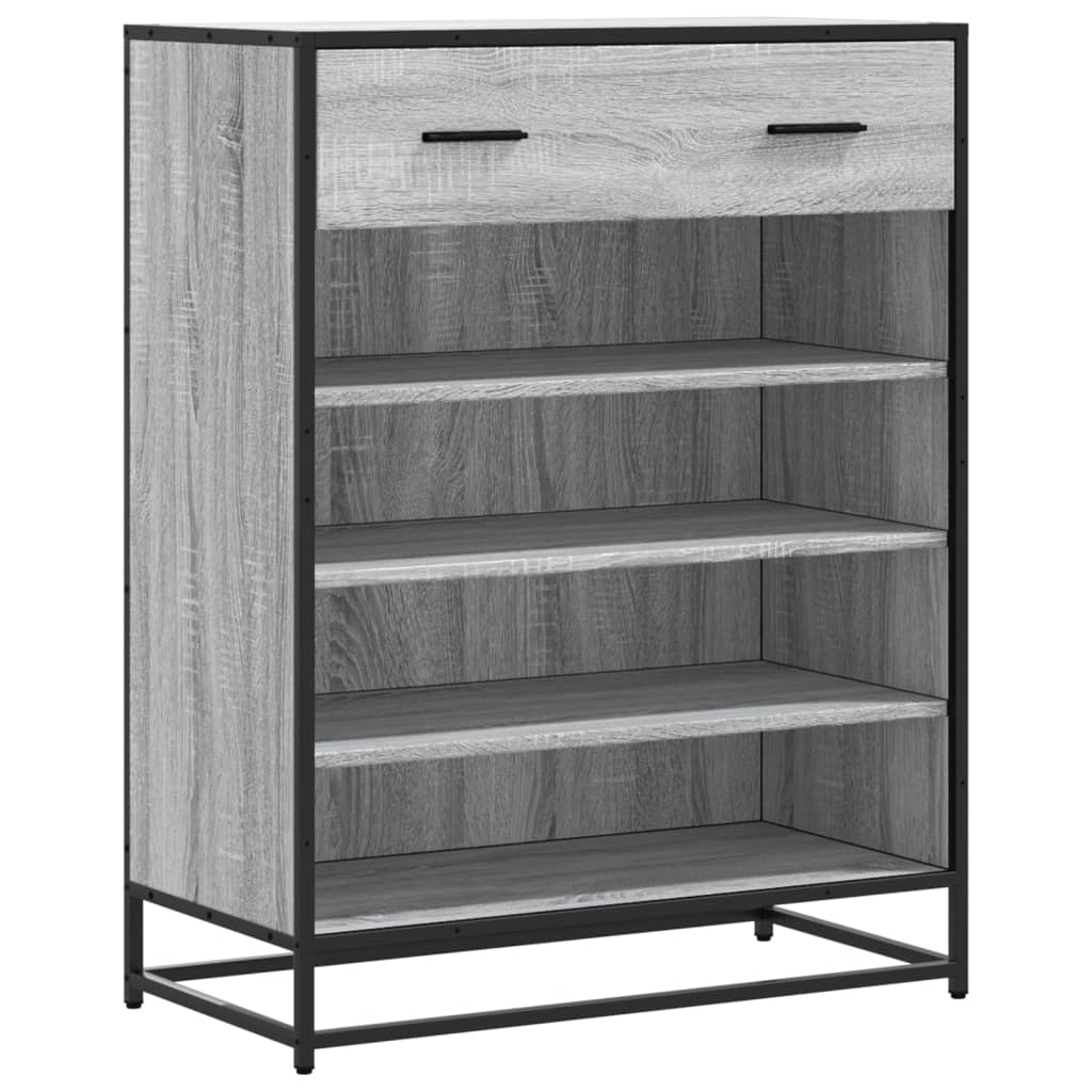 Shoe Cabinet Grey Sonoma 75x38x97.5 cm Engineered Wood and Metal