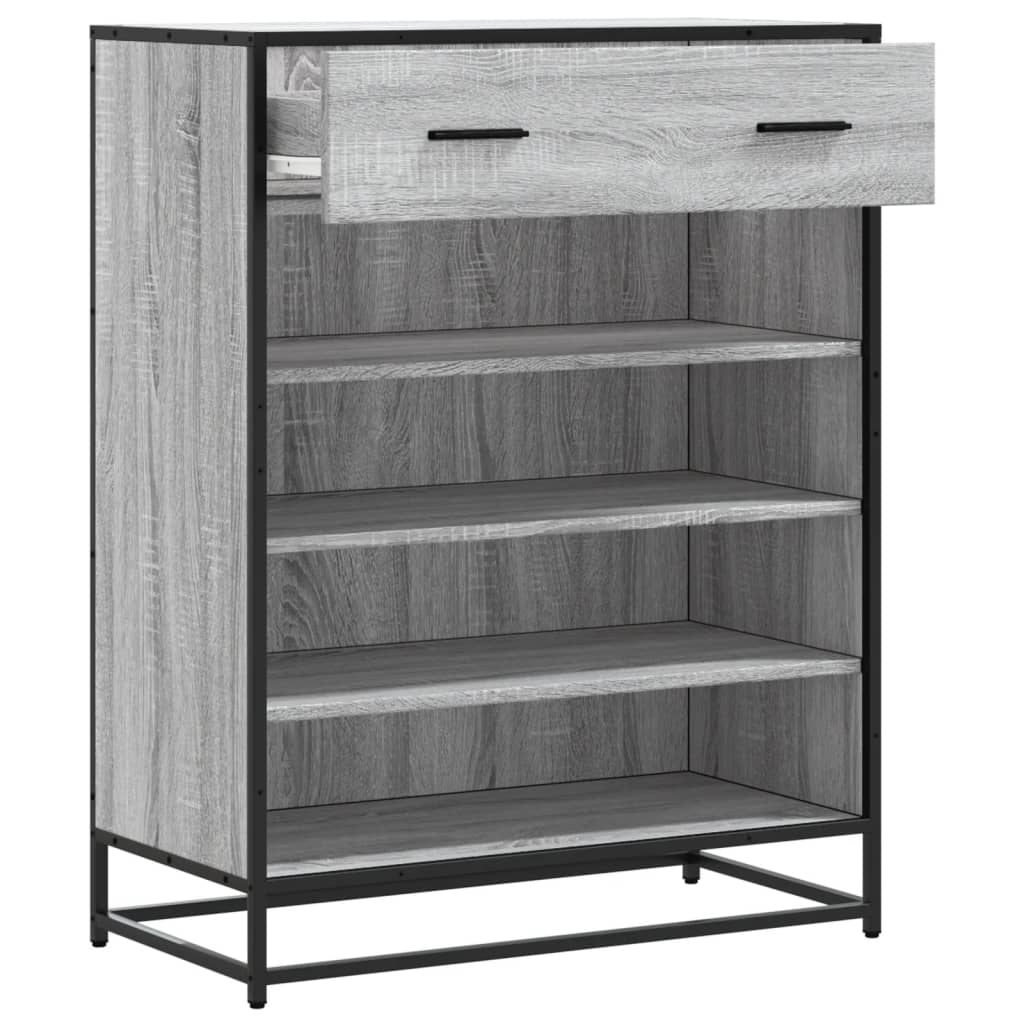 Shoe Cabinet Grey Sonoma 75x38x97.5 cm Engineered Wood and Metal