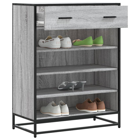 Shoe Cabinet Grey Sonoma 75x38x97.5 cm Engineered Wood and Metal