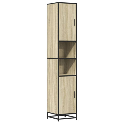 Bathroom Cabinet Sonoma Oak 35x37.5x188.5 cm Engineered Wood and Metal