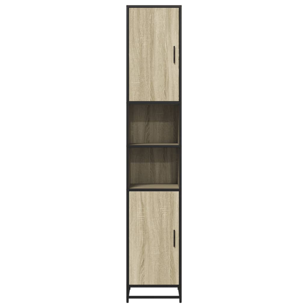 Bathroom Cabinet Sonoma Oak 35x37.5x188.5 cm Engineered Wood and Metal