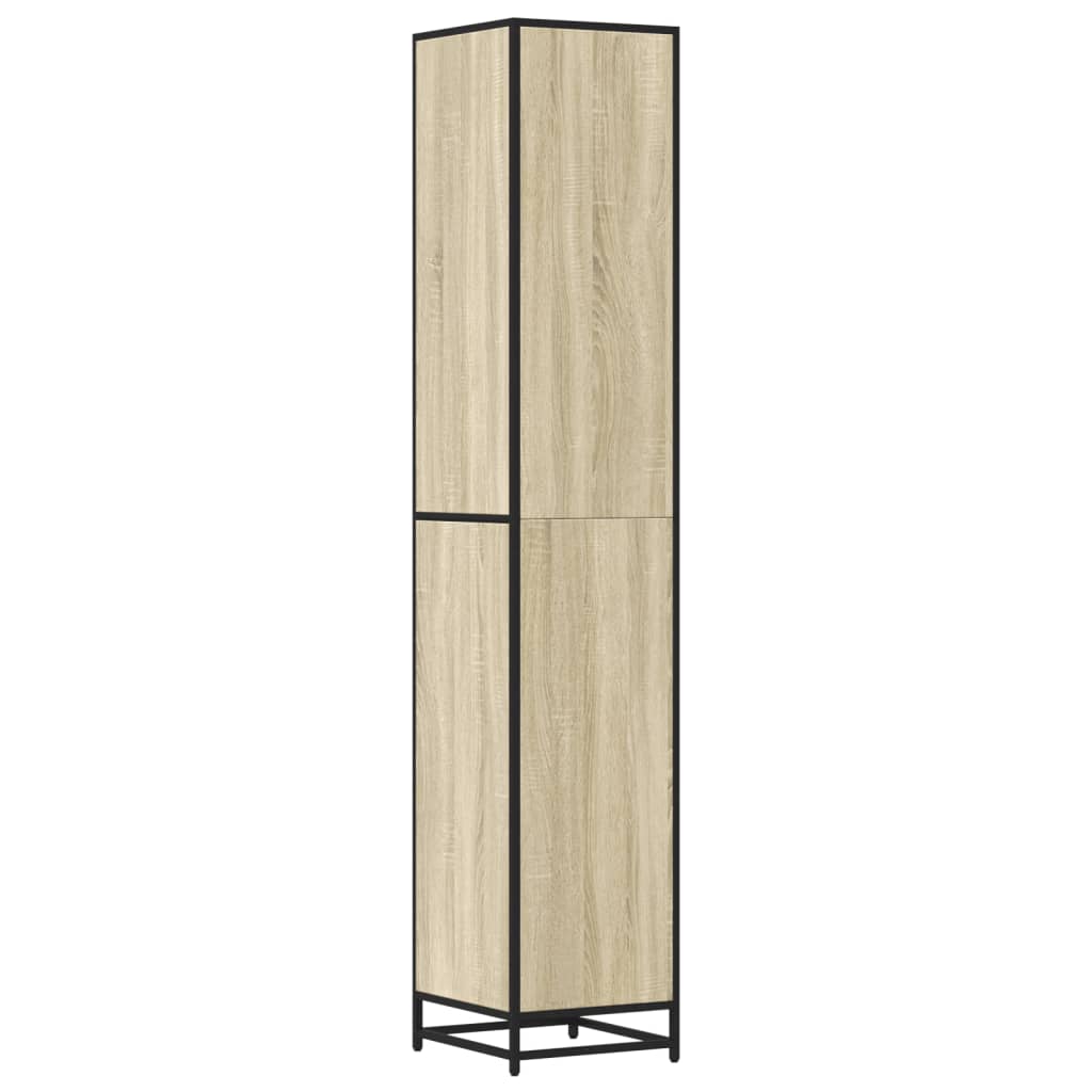 Bathroom Cabinet Sonoma Oak 35x37.5x188.5 cm Engineered Wood and Metal