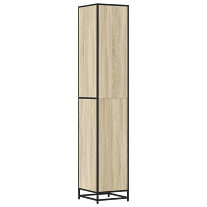 Bathroom Cabinet Sonoma Oak 35x37.5x188.5 cm Engineered Wood and Metal