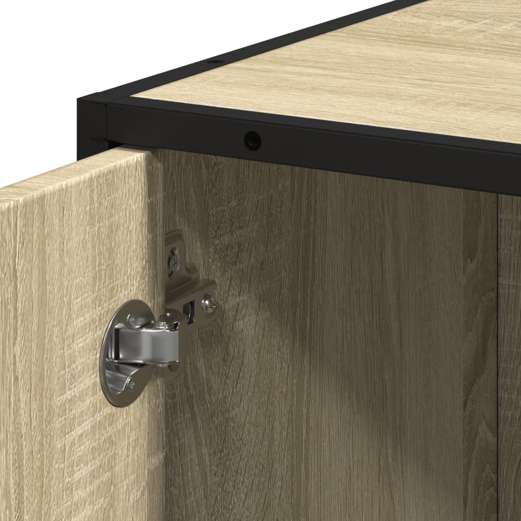 Bathroom Cabinet Sonoma Oak 35x37.5x188.5 cm Engineered Wood and Metal