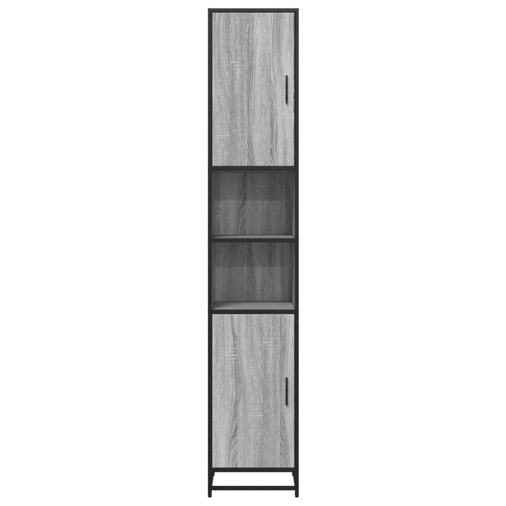 Bathroom Cabinet Grey Sonoma 35x37.5x188.5 cm Engineered Wood and Metal