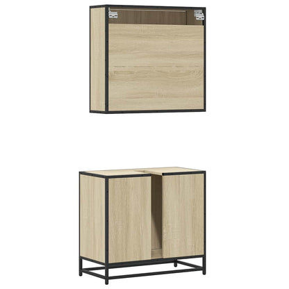 2 Piece Bathroom Furniture Set Sonoma Oak Engineered Wood