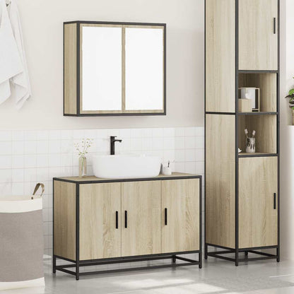 2 Piece Bathroom Furniture Set Sonoma Oak Engineered Wood