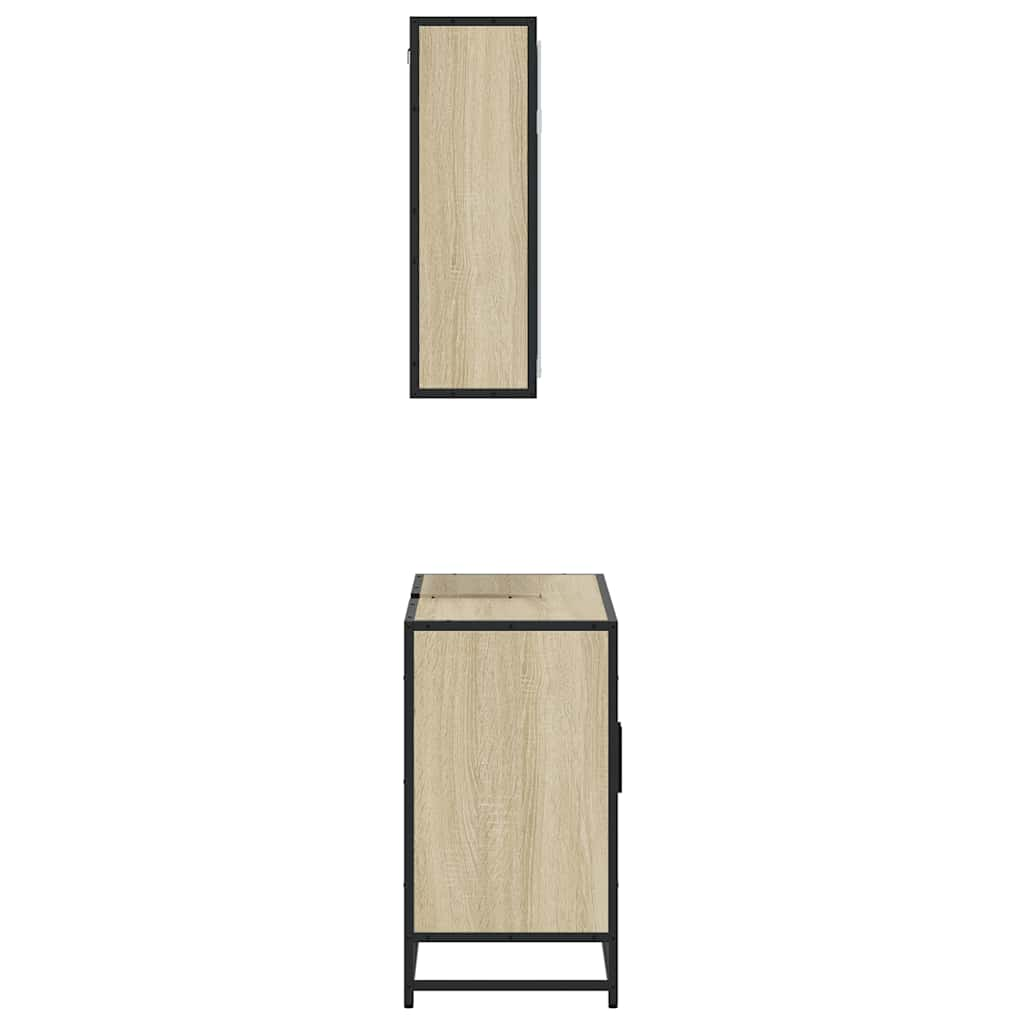 2 Piece Bathroom Furniture Set Sonoma Oak Engineered Wood