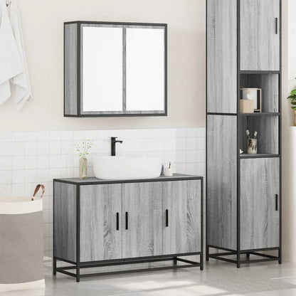 2 Piece Bathroom Furniture Set Grey Sonoma Engineered Wood