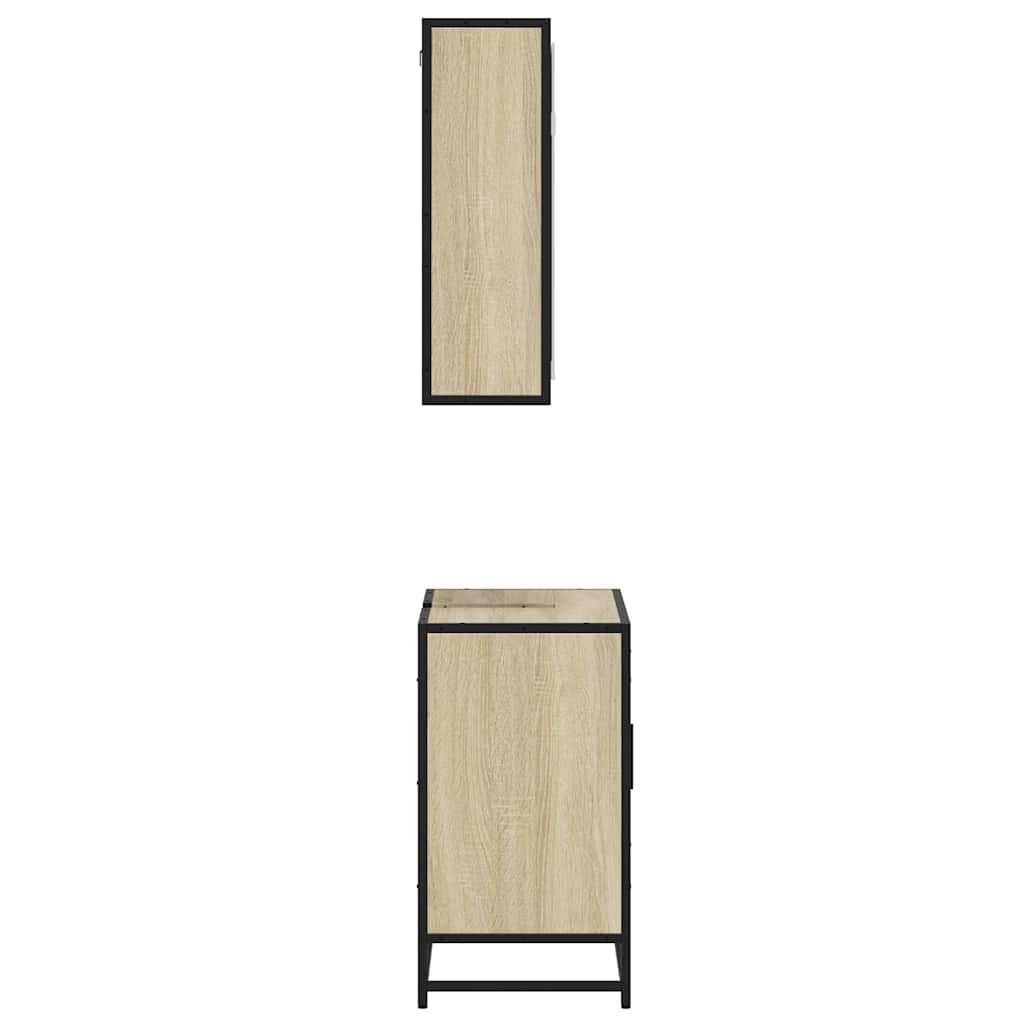 2 Piece Bathroom Furniture Set Sonoma Oak Engineered Wood