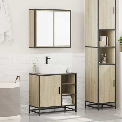 2 Piece Bathroom Furniture Set Sonoma Oak Engineered Wood