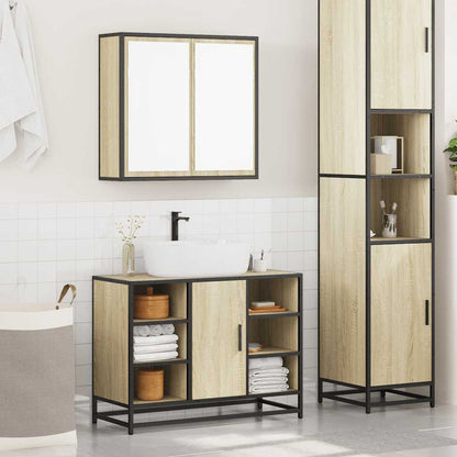 2 Piece Bathroom Furniture Set Sonoma Oak Engineered Wood