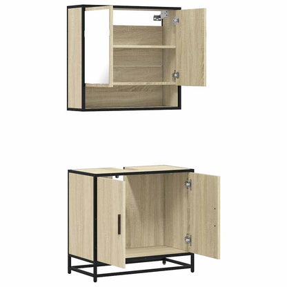 2 Piece Bathroom Furniture Set Sonoma Oak Engineered Wood