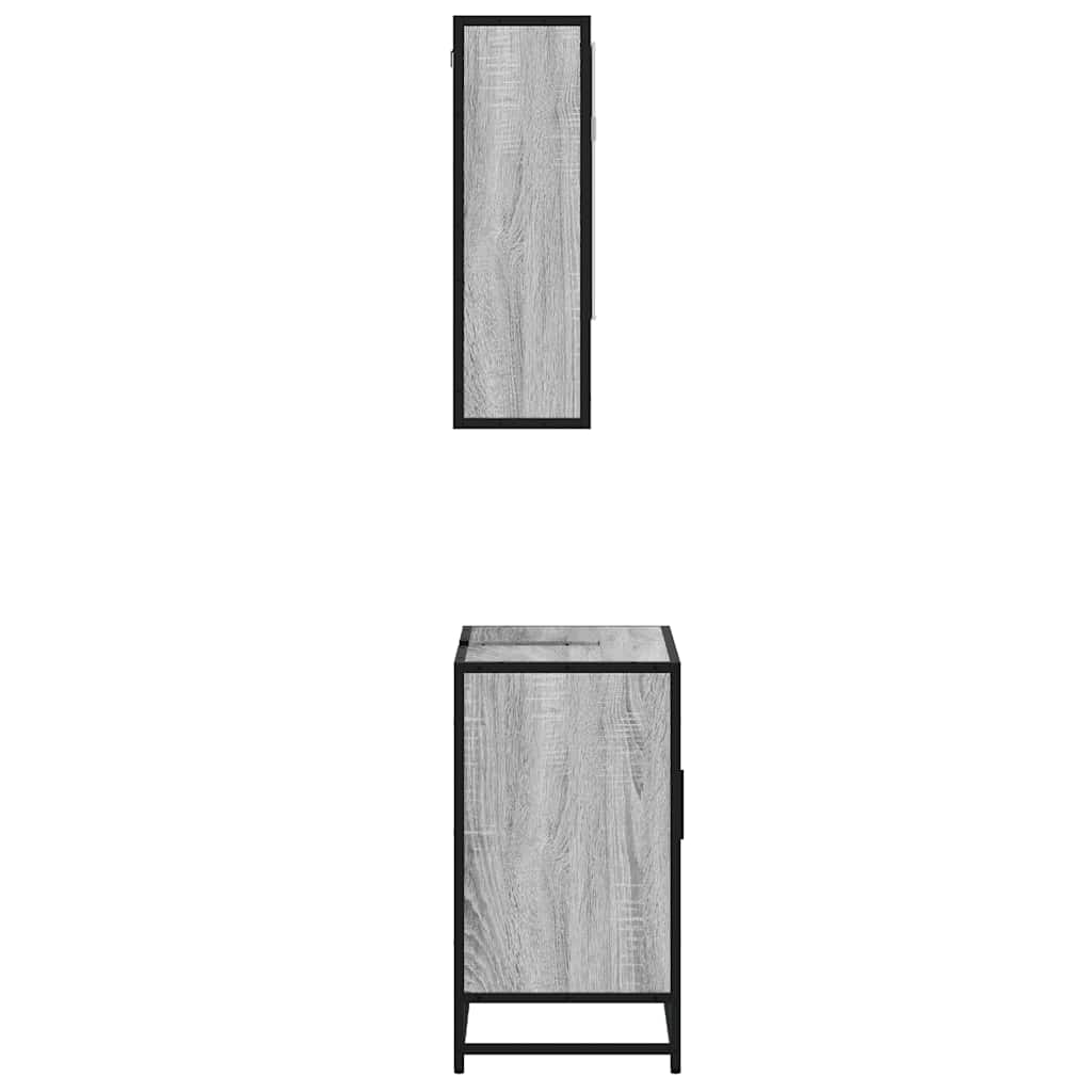 2 Piece Bathroom Furniture Set Grey Sonoma Engineered Wood