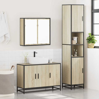 4 Piece Bathroom Furniture Set Sonoma Oak Engineered Wood