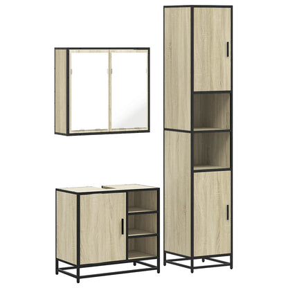 4 Piece Bathroom Furniture Set Sonoma Oak Engineered Wood