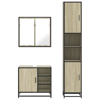 4 Piece Bathroom Furniture Set Sonoma Oak Engineered Wood