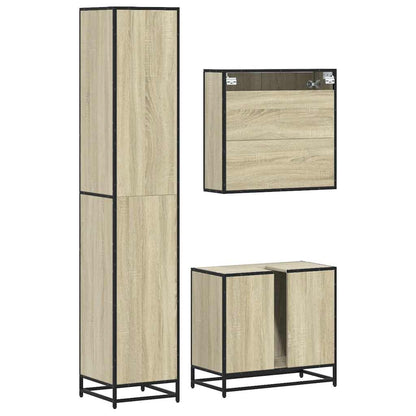 4 Piece Bathroom Furniture Set Sonoma Oak Engineered Wood