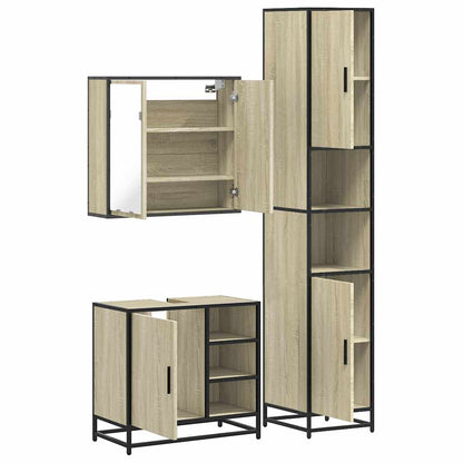 4 Piece Bathroom Furniture Set Sonoma Oak Engineered Wood