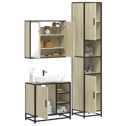 4 Piece Bathroom Furniture Set Sonoma Oak Engineered Wood