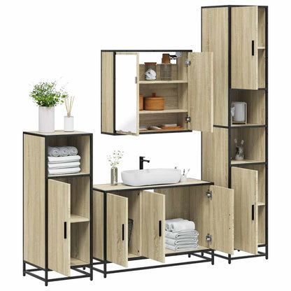 4 Piece Bathroom Furniture Set Sonoma Oak Engineered Wood