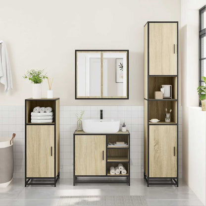 4 Piece Bathroom Furniture Set Sonoma Oak Engineered Wood