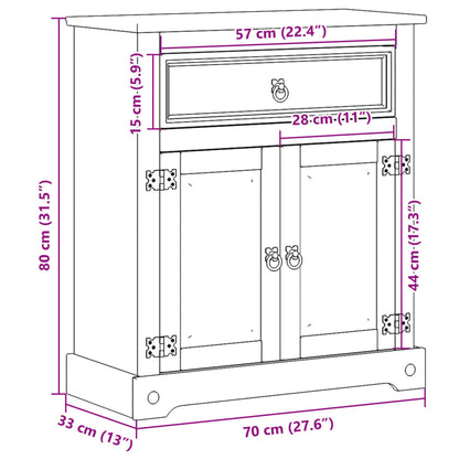 Bathroom Cabinet Corona 70x33x80 cm Solid Wood Pine