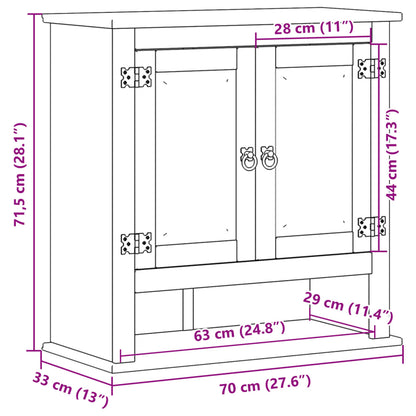 Bathroom Wall Cabinet Corona 70x33x71.5 cm Solid Wood Pine