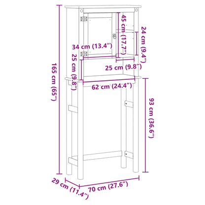 Bathroom Washing Machine Cabinet Corona Solid Wood Pine