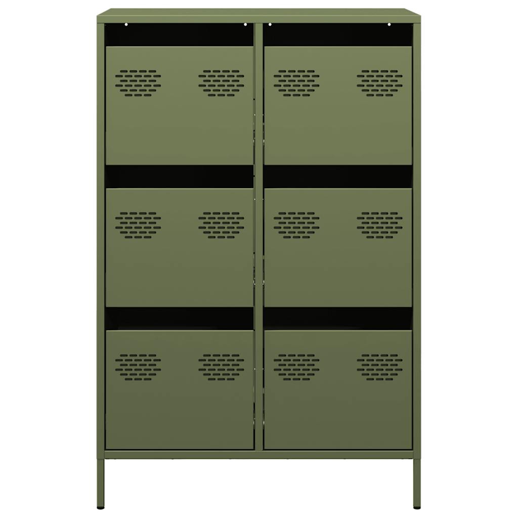 Highboard Olive Green 68x39x101.5 cm Steel