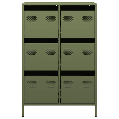 Highboard Olive Green 68x39x101.5 cm Steel