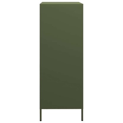 Highboard Olive Green 68x39x101.5 cm Steel