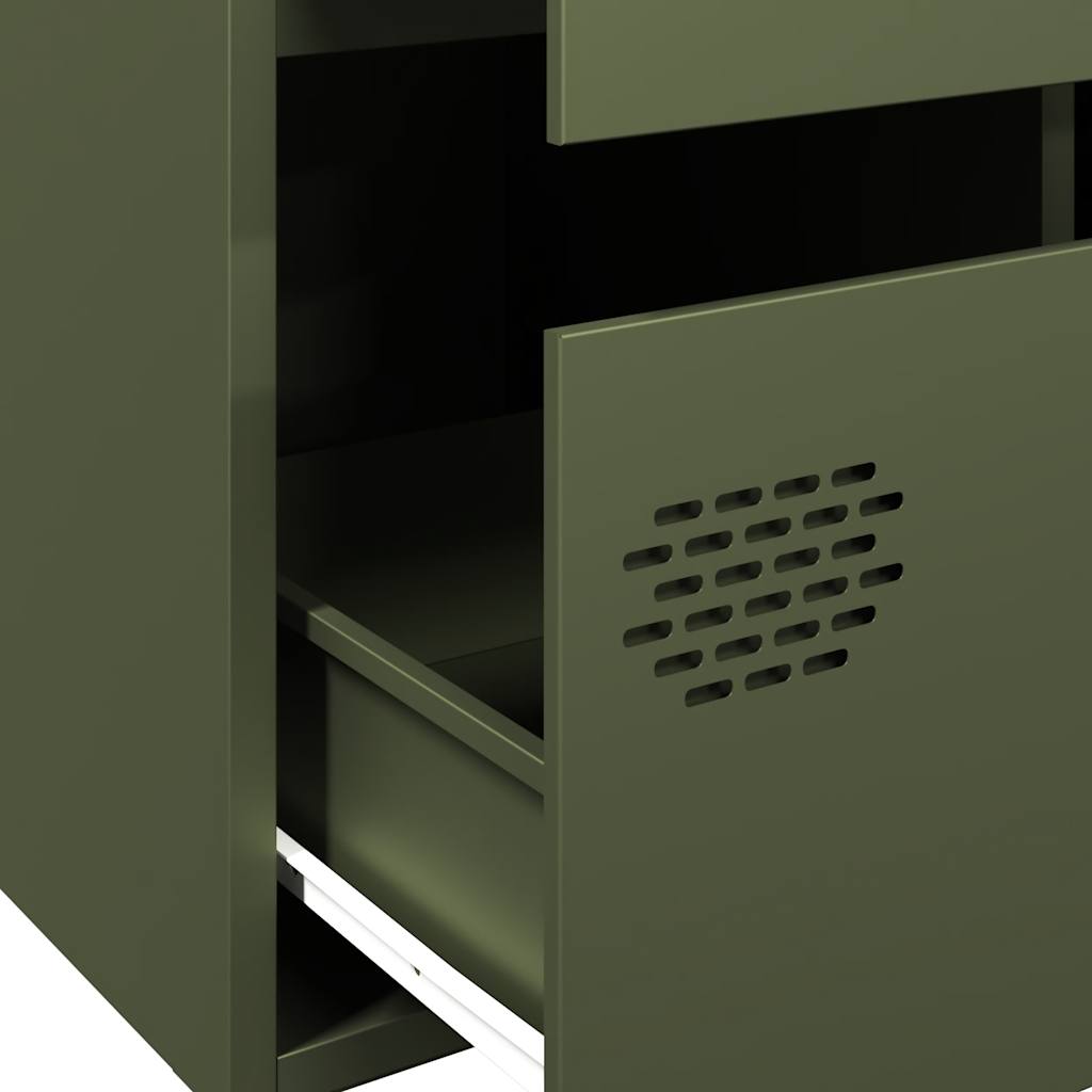 Highboard Olive Green 68x39x101.5 cm Steel