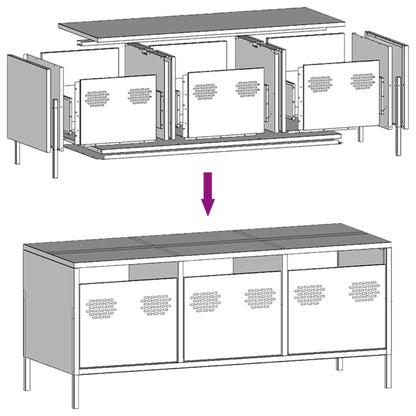 TV Cabinet Black 101.5x39x43.5 cm Cold-rolled Steel