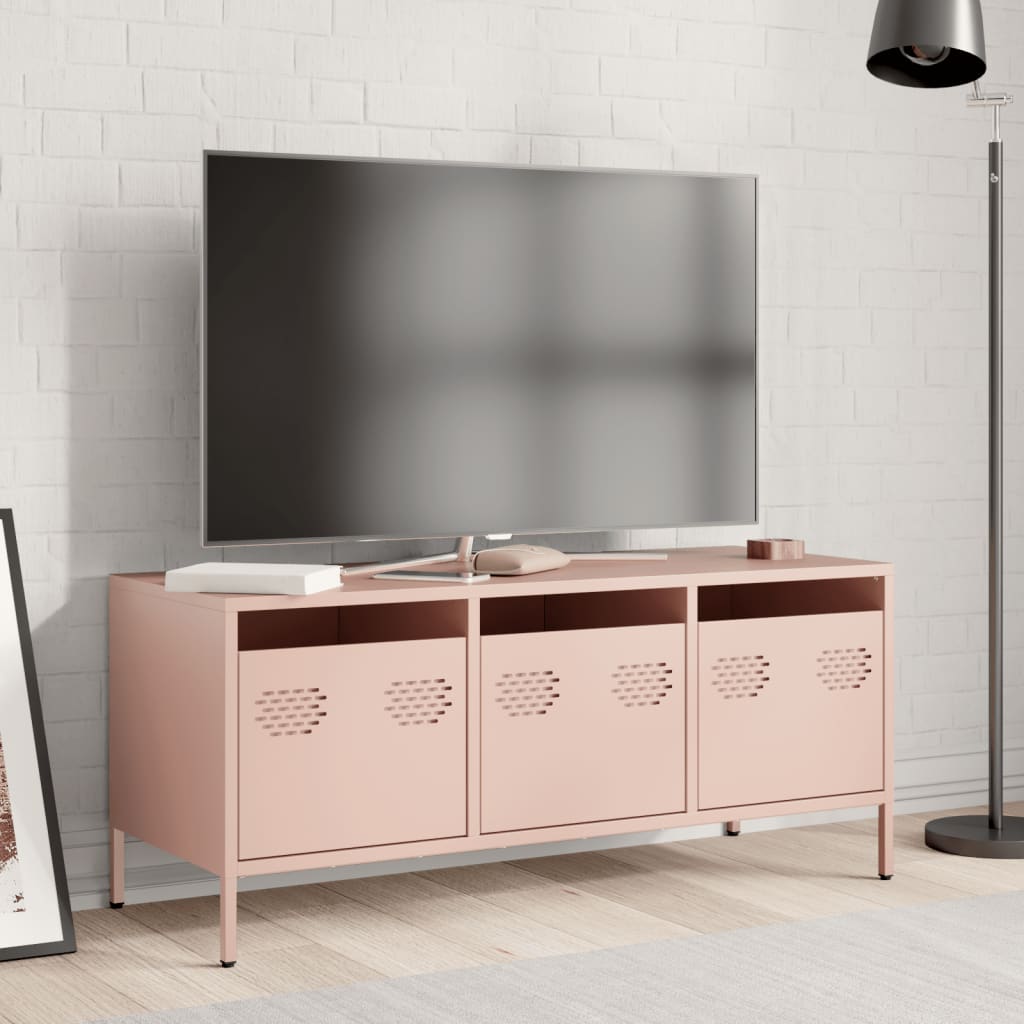 TV Cabinet Pink 101.5x39x43.5 cm Cold-rolled Steel