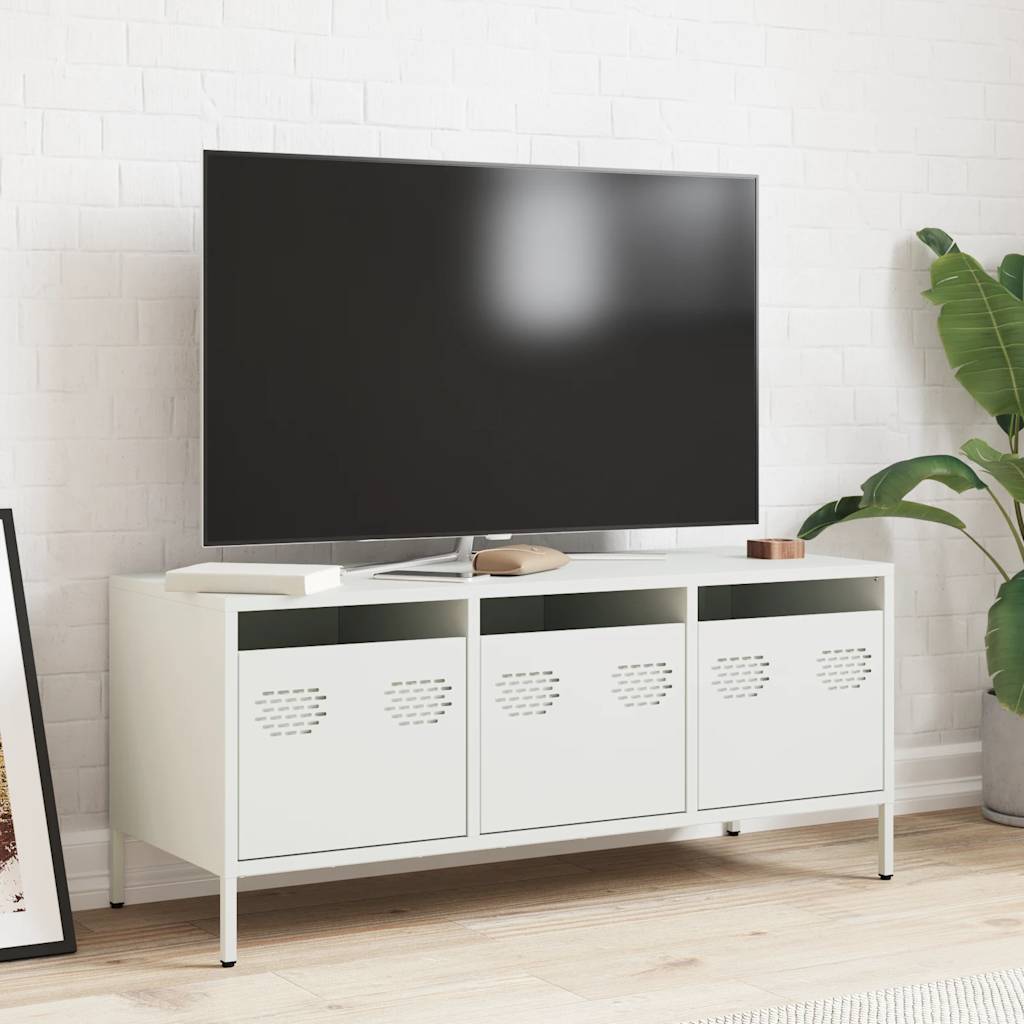 TV Cabinet White 101.5x39x43.5 cm Cold-rolled Steel