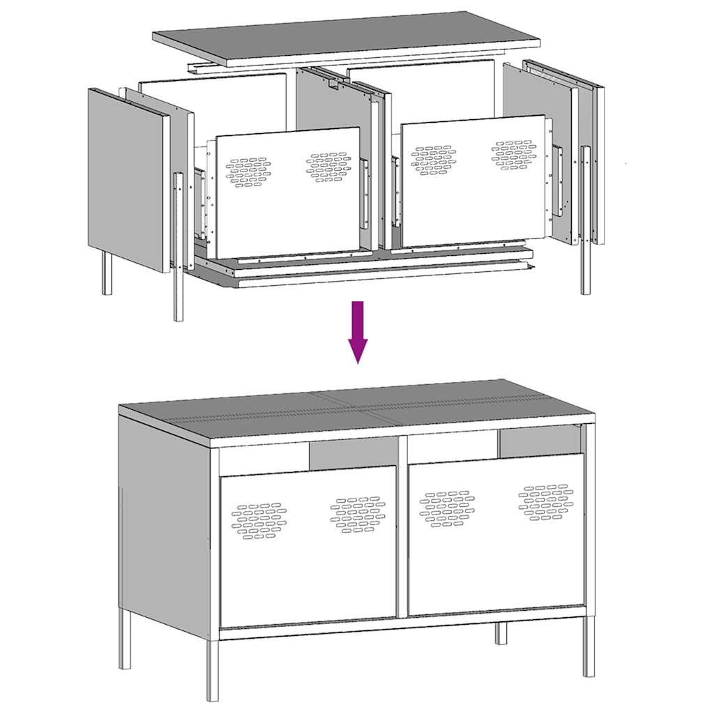 TV Cabinet White 68x39x43.5 cm Cold-rolled Steel