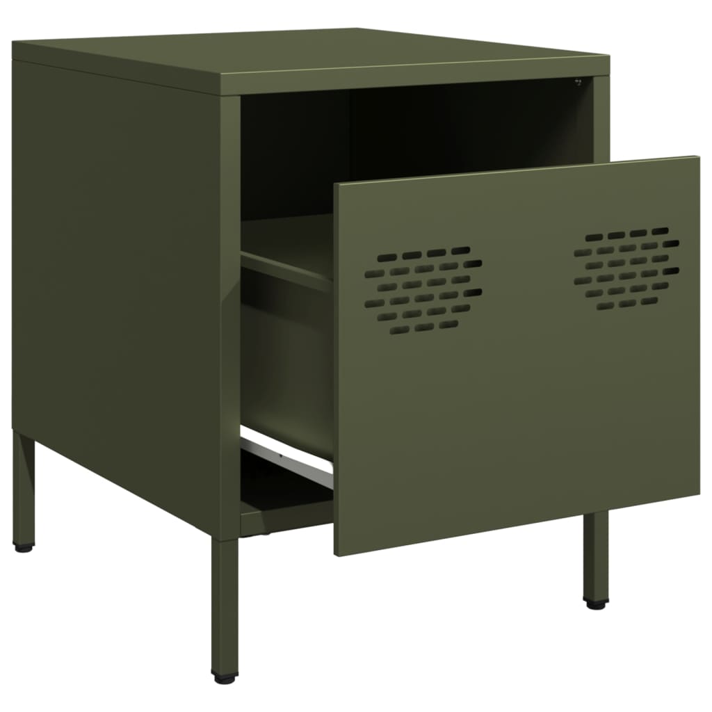 Bedside Cabinet Olive Green 35x39x43.5 cm Steel