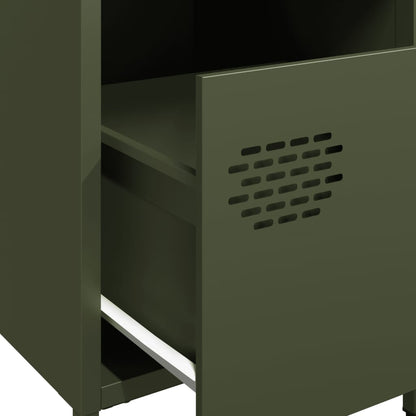 Bedside Cabinet Olive Green 35x39x43.5 cm Steel