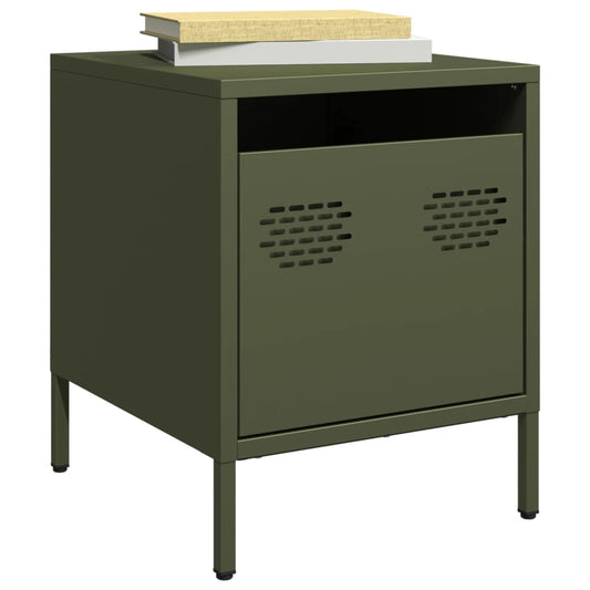 Bedside Cabinet Olive Green 35x39x43.5 cm Steel