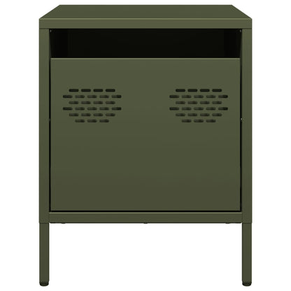 Bedside Cabinets 2 pcs Olive Green 35x39x43.5 cm Steel