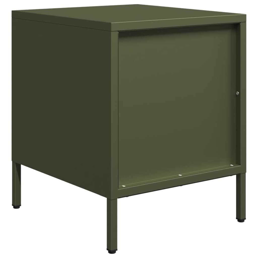 Bedside Cabinets 2 pcs Olive Green 35x39x43.5 cm Steel